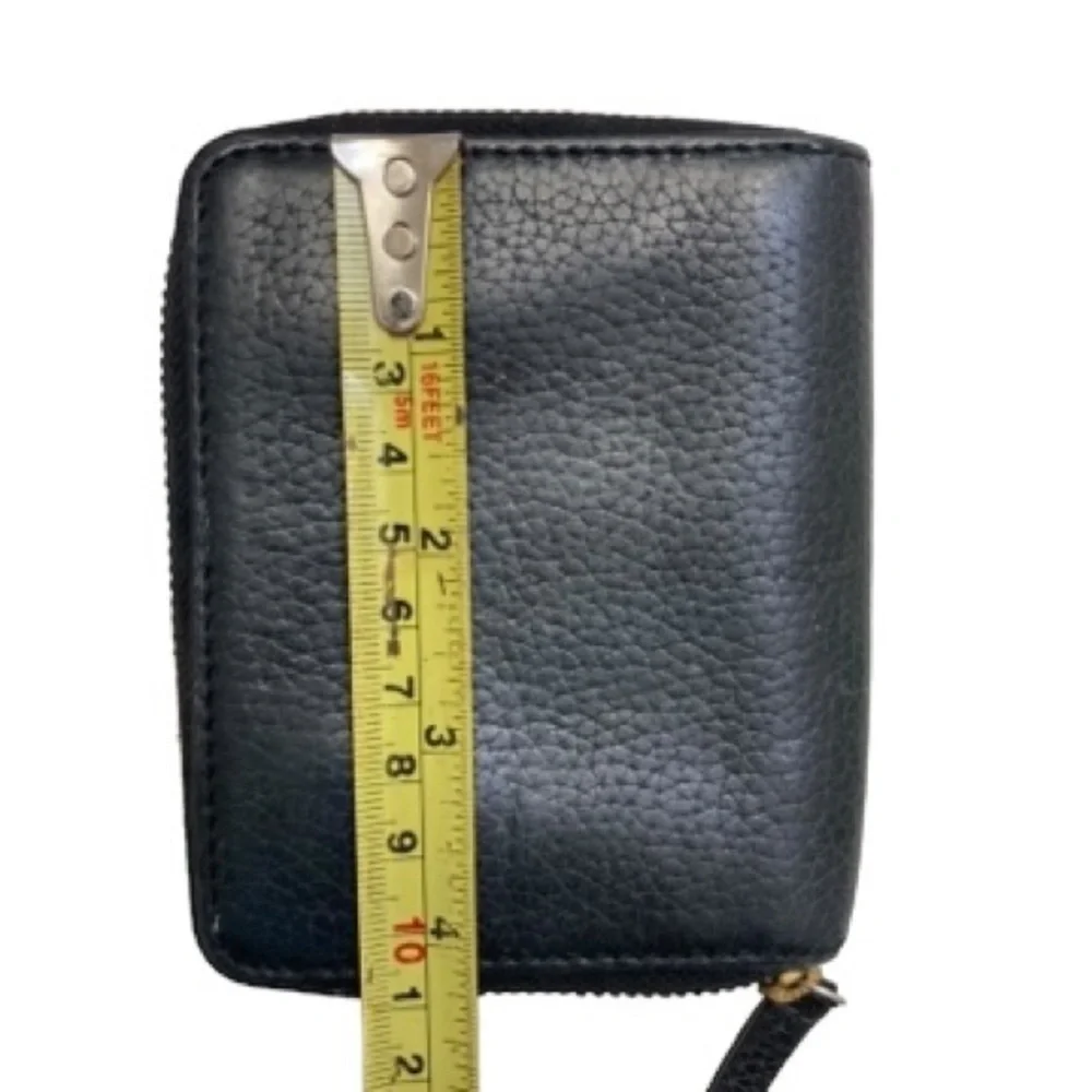 Tory Burch black leather compact wallet